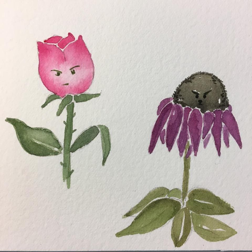 Teacher's example project: Grumpy Flowers - image 1 - student project