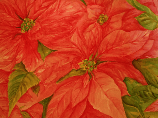 Poinsettia Redo after taking Watercolor Holiday Florals - image 2 - student project