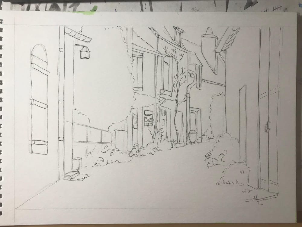 French Street in Watercolour - image 1 - student project