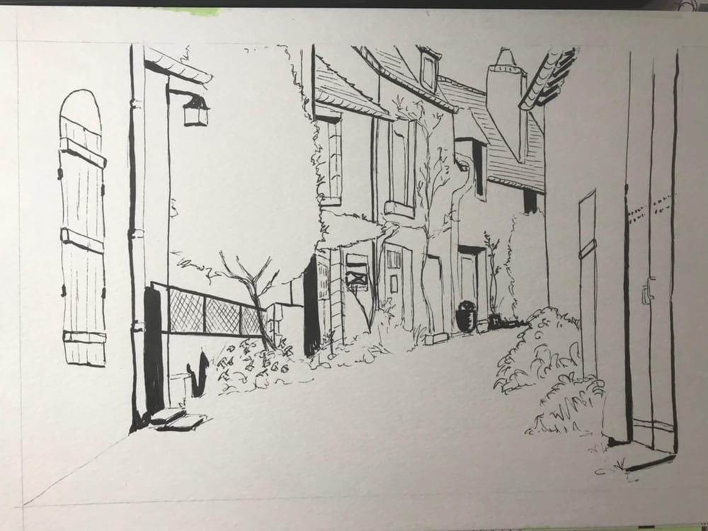 French Street in Watercolour - image 2 - student project