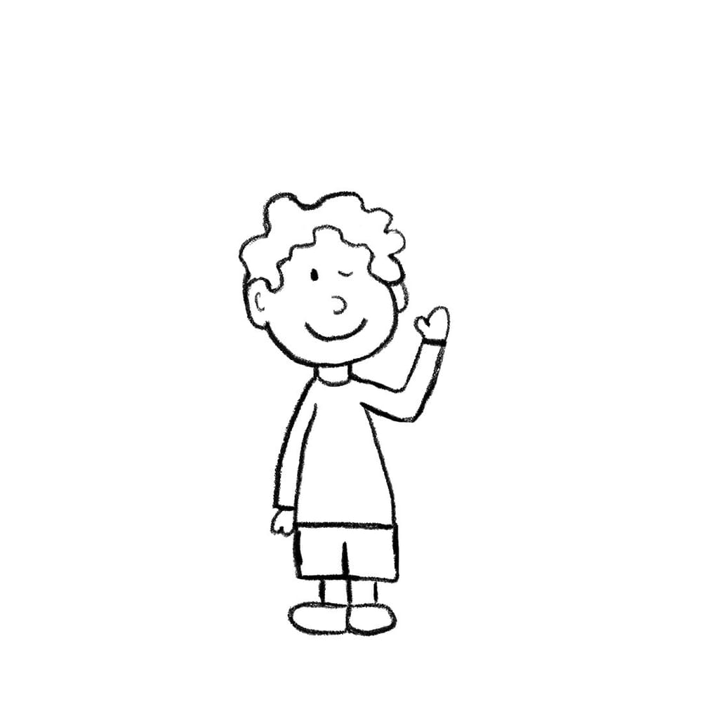 Happy Character Waving - image 1 - student project