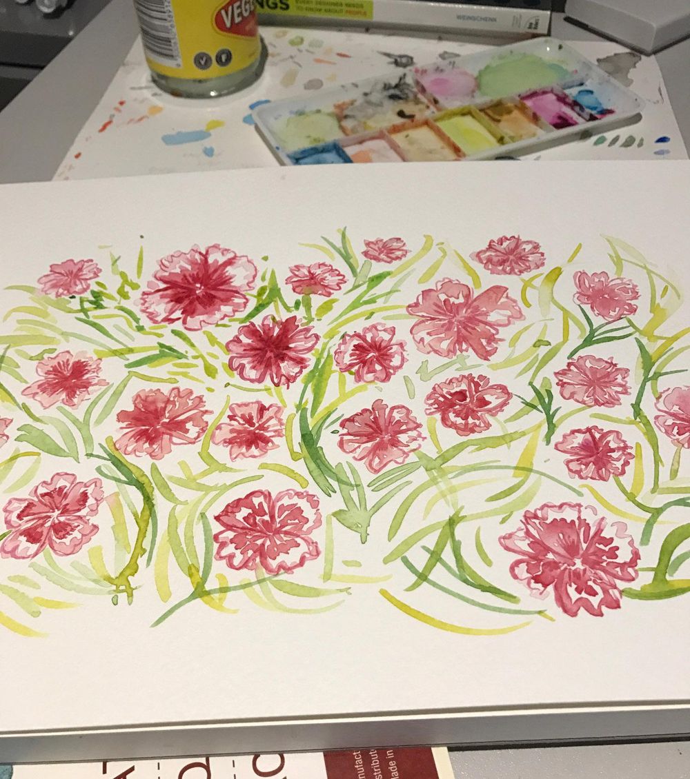 Watercolour florals - image 1 - student project