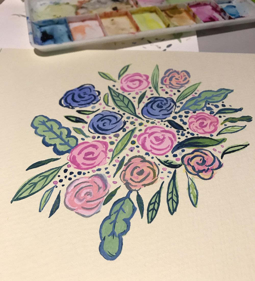 Watercolour florals - image 3 - student project
