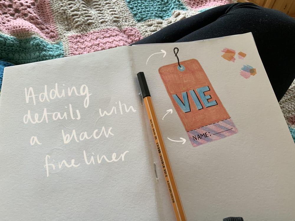 Vienna Luggage Tag (Sketchbook Practice) - image 8 - student project