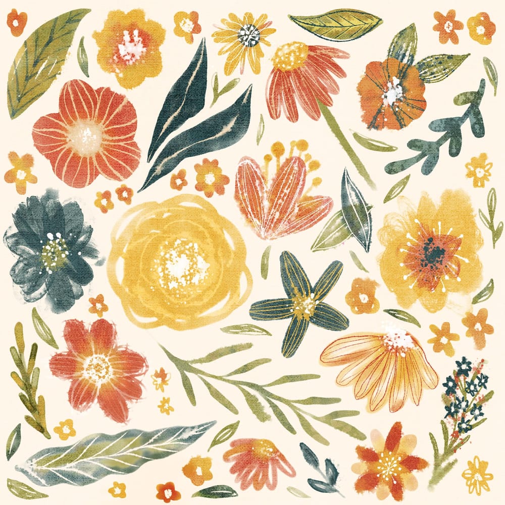 Adobe Fresco watercolour flowers - image 1 - student project