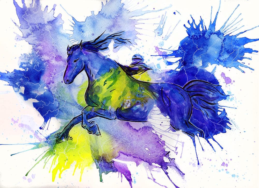 Ink & watercolor experimentation - image 2 - student project