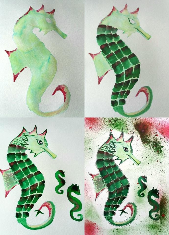 INKy Sea Horses - image 4 - student project