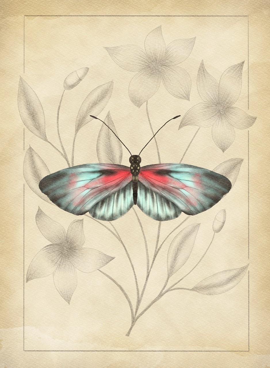 Vintage Style Butterfly Illustration - image 1 - student project