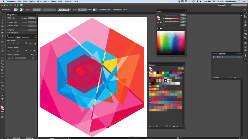 Geometric T-Shirt Designs Using a heat pressed Opaque Transfer - image 1 - student project