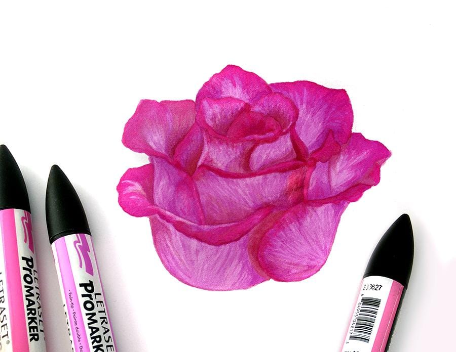 Pink Rose in ProMarkers - image 1 - student project