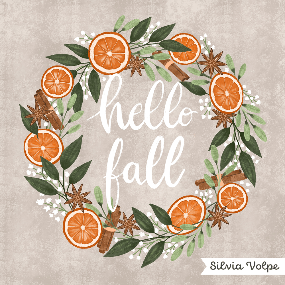 Hello Fall Wreath Illustration - image 1 - student project