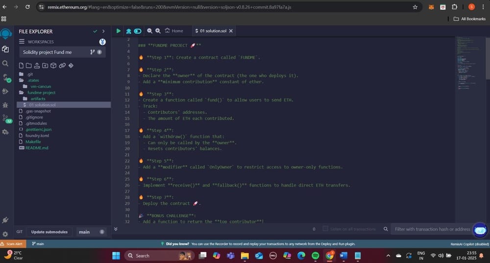 FundMe - Smart Contract - image 1 - student project