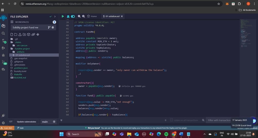 FundMe - Smart Contract - image 2 - student project