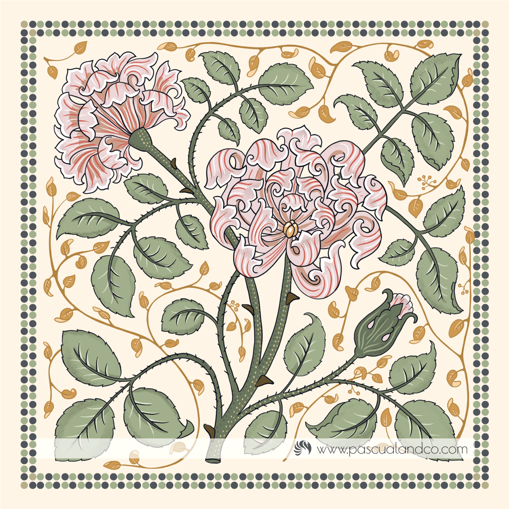 Arts And Crafts Roses Illustration - image 2 - student project