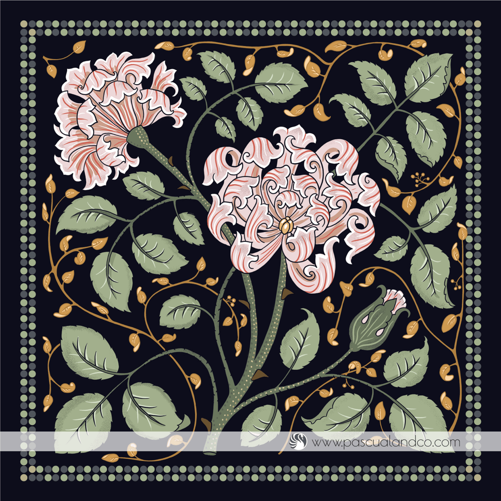Arts And Crafts Roses Illustration - image 3 - student project