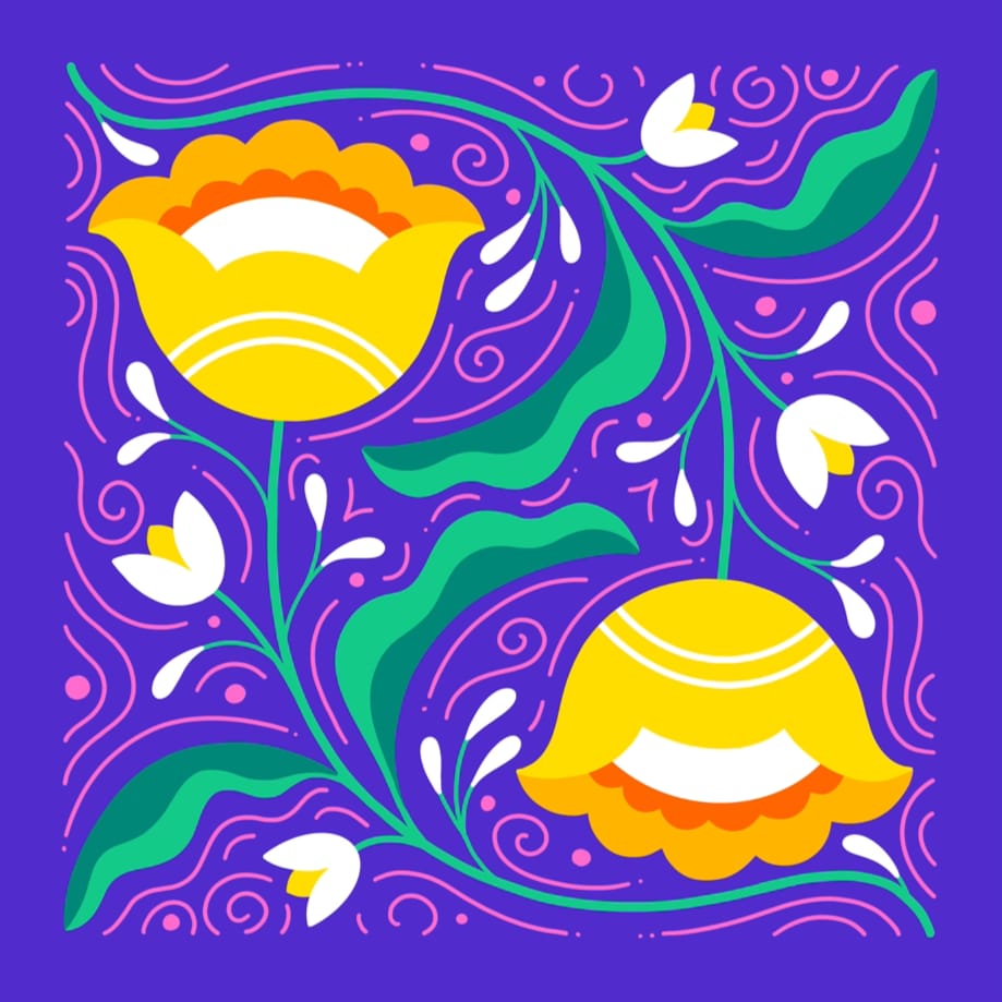 Floral Illustration Using Procreate Symmetry - image 1 - student project