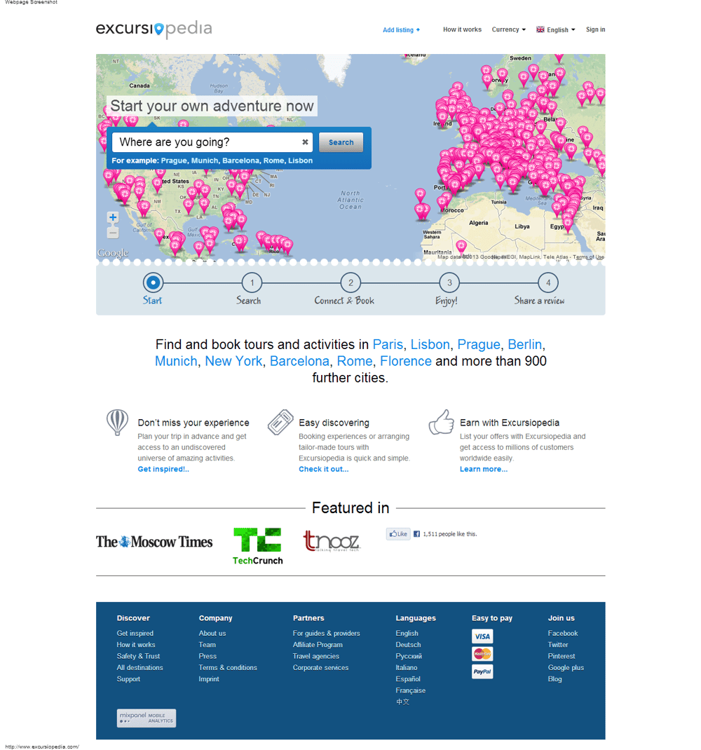 Excursiopedia Landing Page Re-Design - image 1 - student project