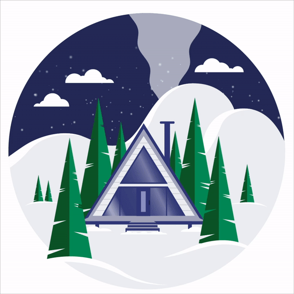 My snowy cabin animation - image 1 - student project