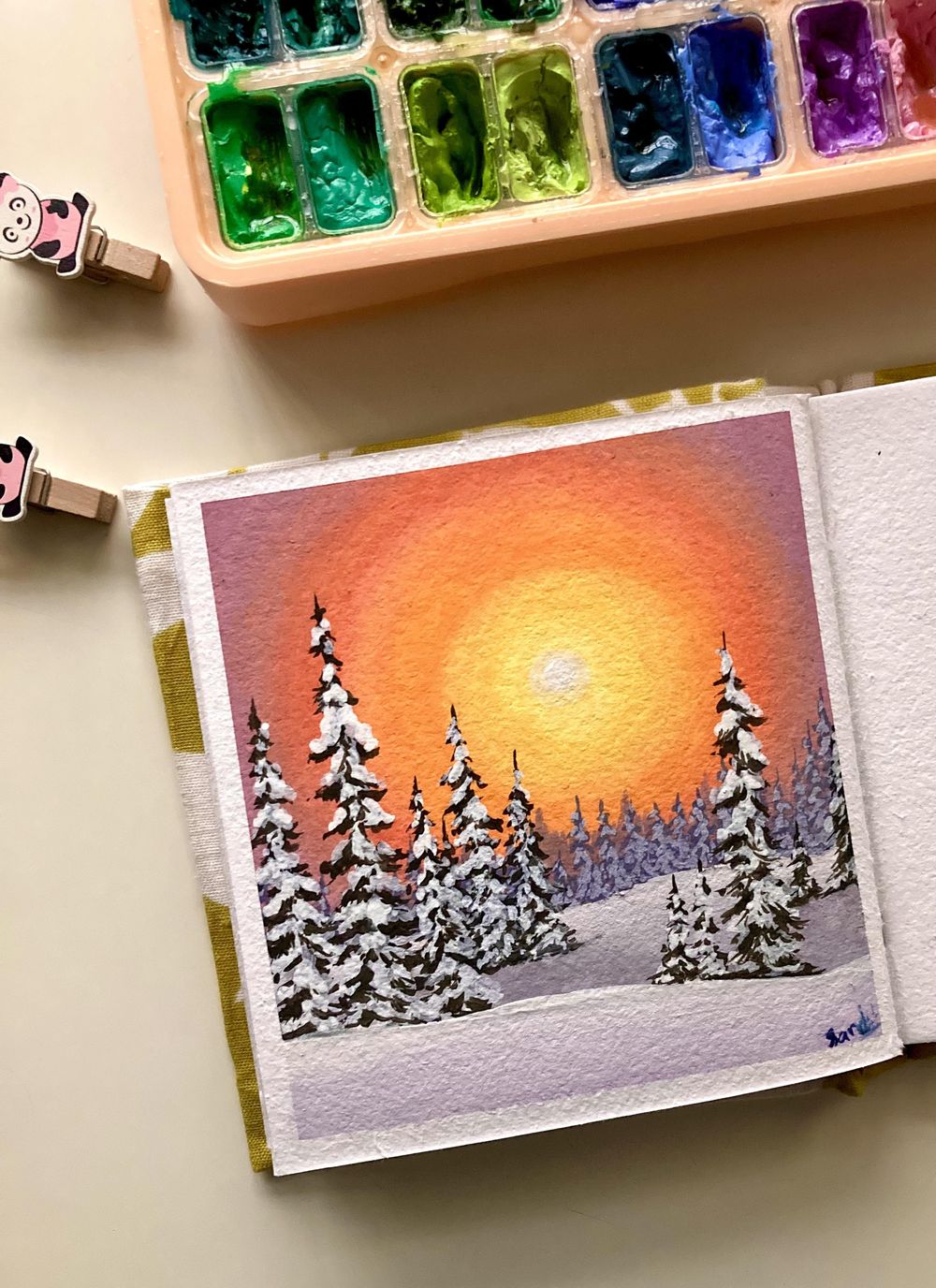 Gouache winter art - image 7 - student project