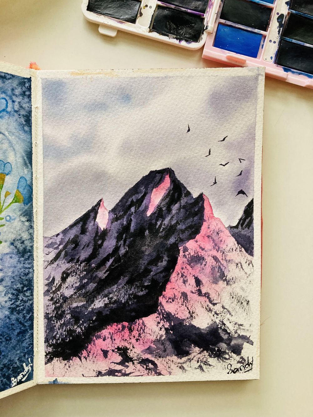 Watercolour mountains - image 1 - student project