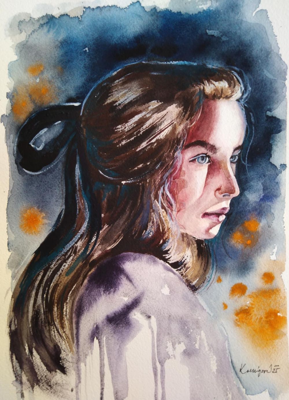 Miniatura ve skicáku-portrét z kanálu Beaty-Jane z youtube - image 3 - student project