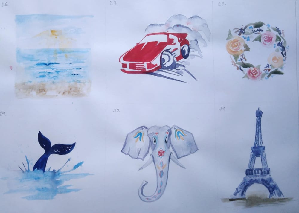 31denní výzva v malování akvarelem. Mám už všechny dny#TopWatercolorStudent2025 - image 2 - student project