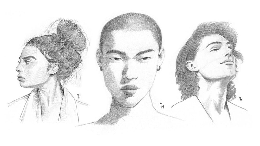 Retratos simples à mão livre - image 1 - student project