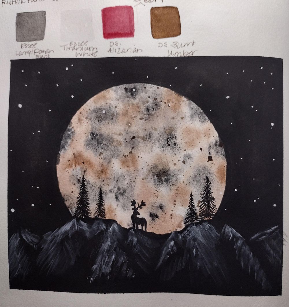 Moon deer silhouette - image 1 - student project