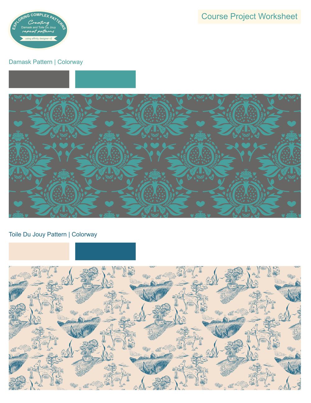 My Damask and Toile Repeats - image 1 - student project