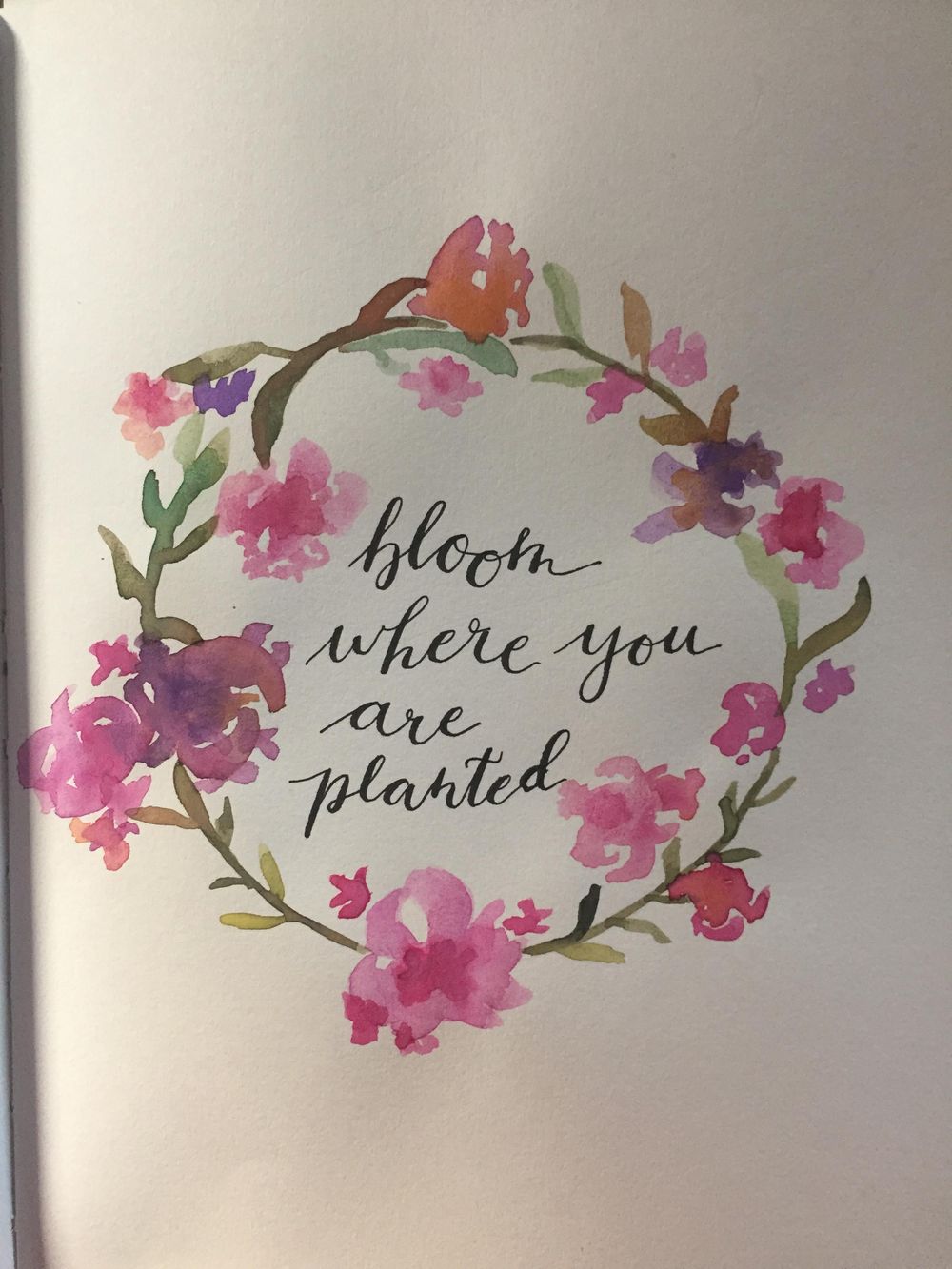 Floral Wreath - First Watercolor Artwork - image 1 - student project