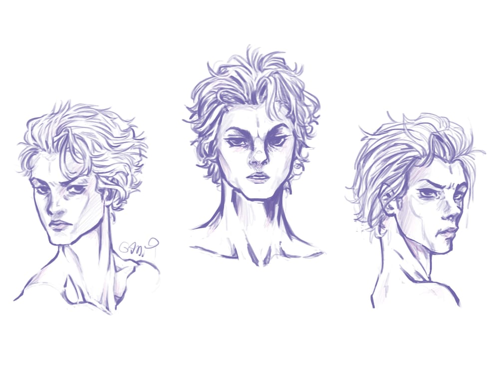 female heads top, lateral and three-quarter angle. - image 1 - student project