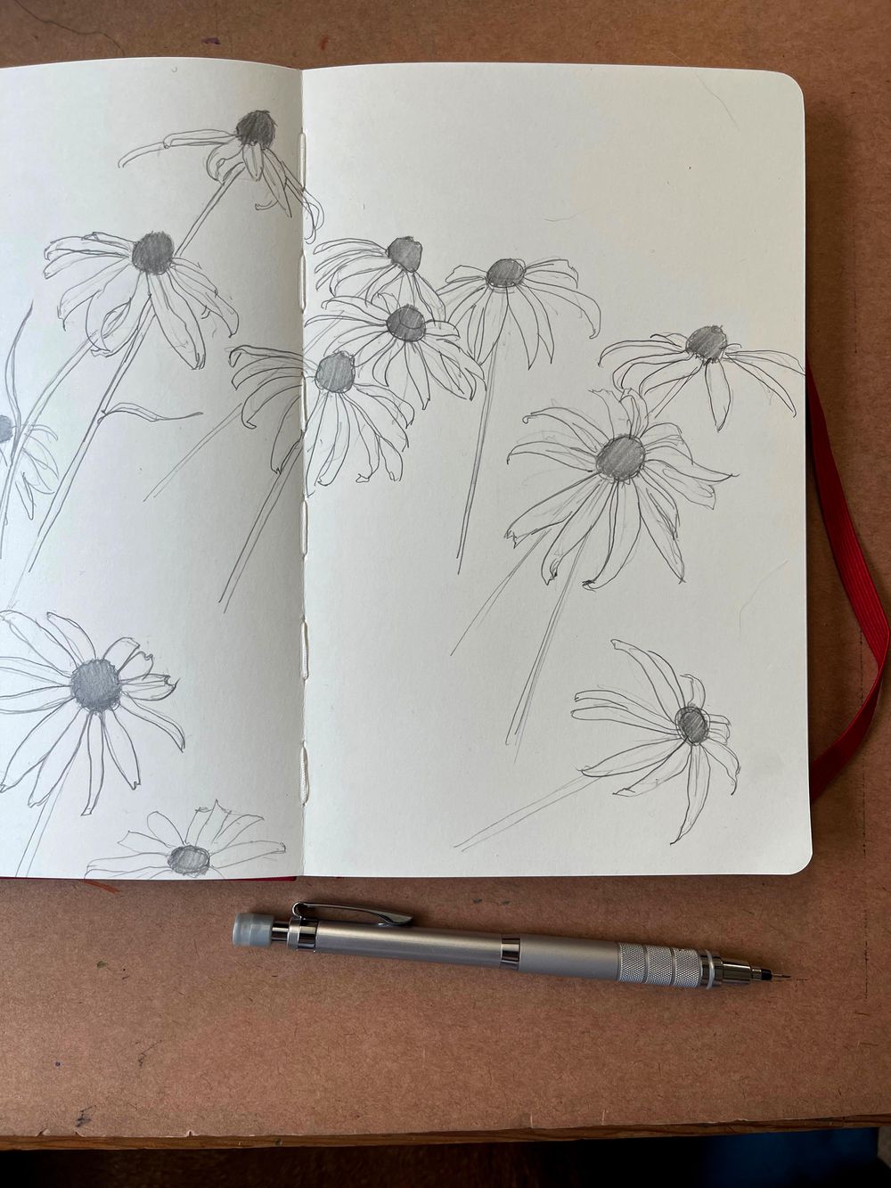 black eyed susans sketchbook entry - image 1 - student project