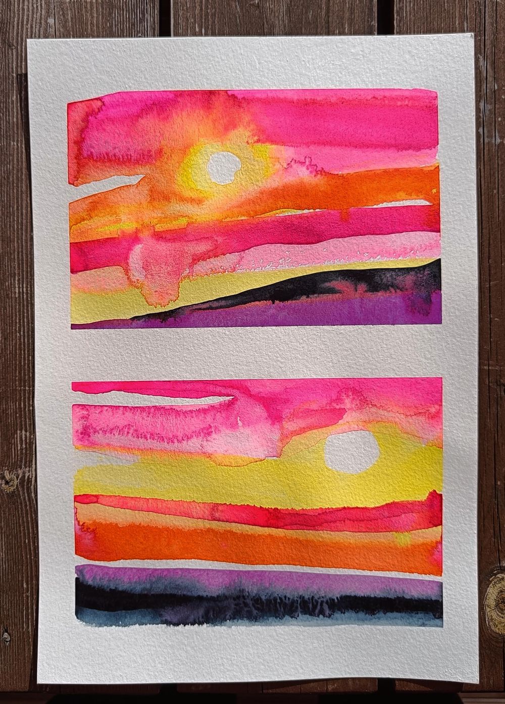 Watercolour sunsets - image 4 - student project