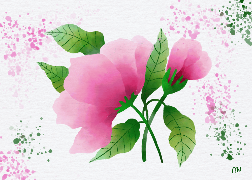 Watercolour flower - image 1 - student project