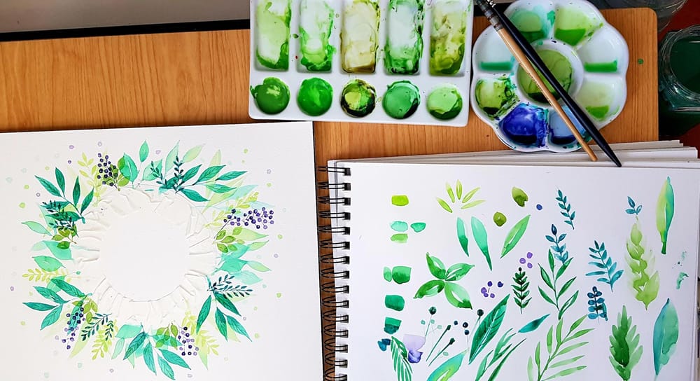 Spring flowers and leaves frame - image 2 - student project