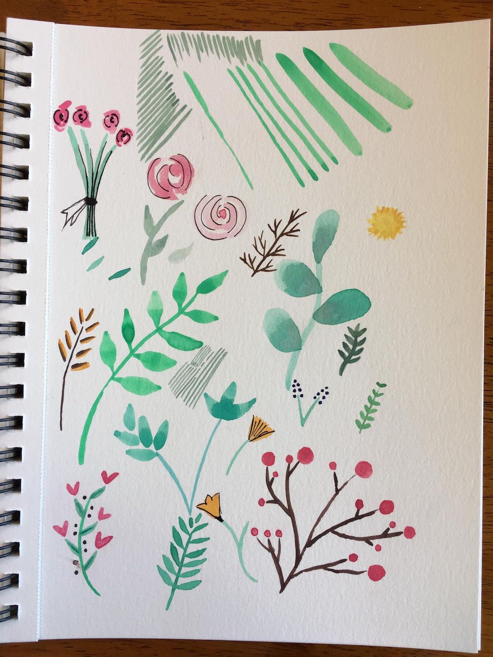 My first watercolor wreath - image 2 - student project