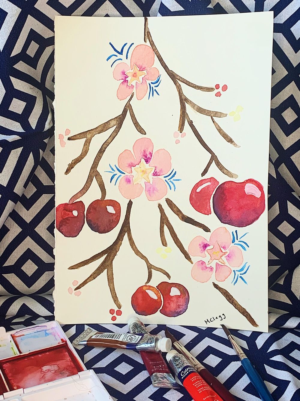 Summery Watercolor Florals and Fruits - image 4 - student project