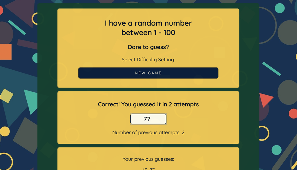 Numbers Game - image 3 - student project