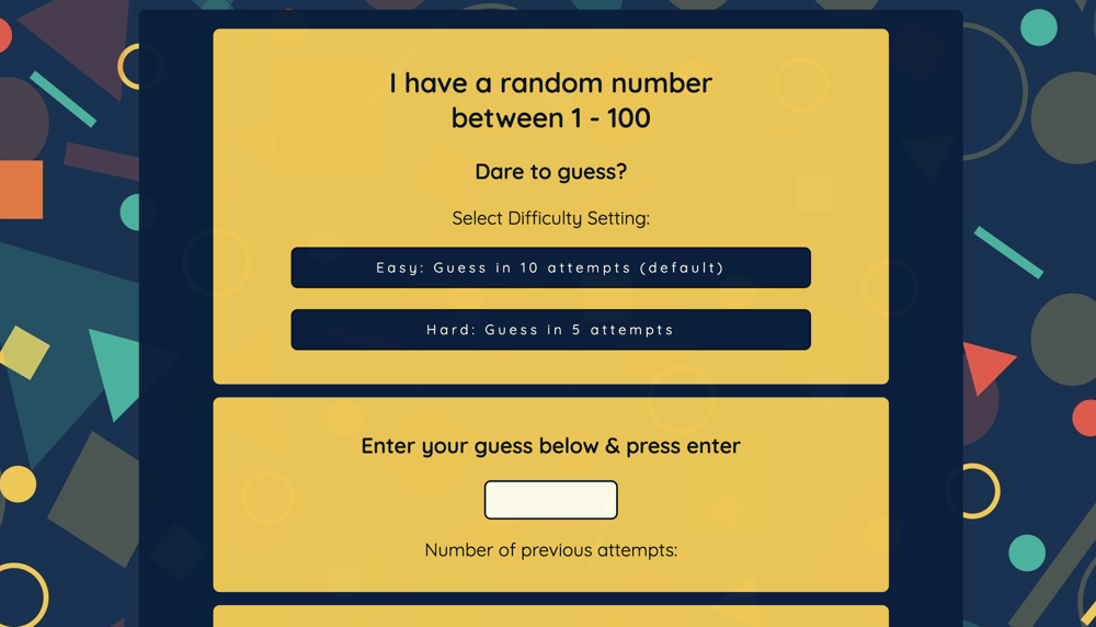 Numbers Game - image 5 - student project