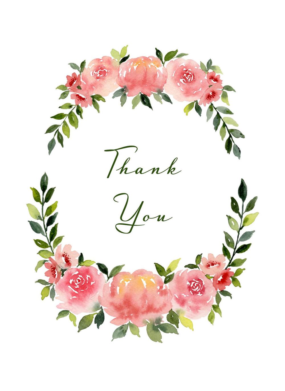 Floral Wreath Thank You Card - image 1 - student project