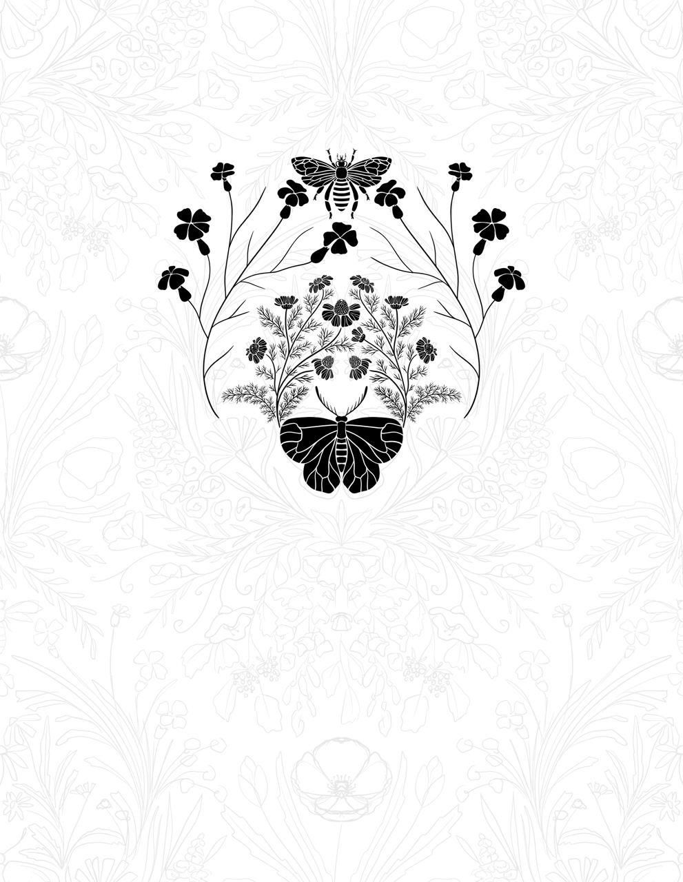 Wildflower Botanical Damask Pattern - image 2 - student project
