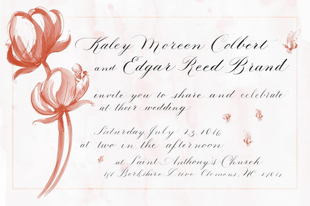 Flowers & Bees Invites - image 3 - student project