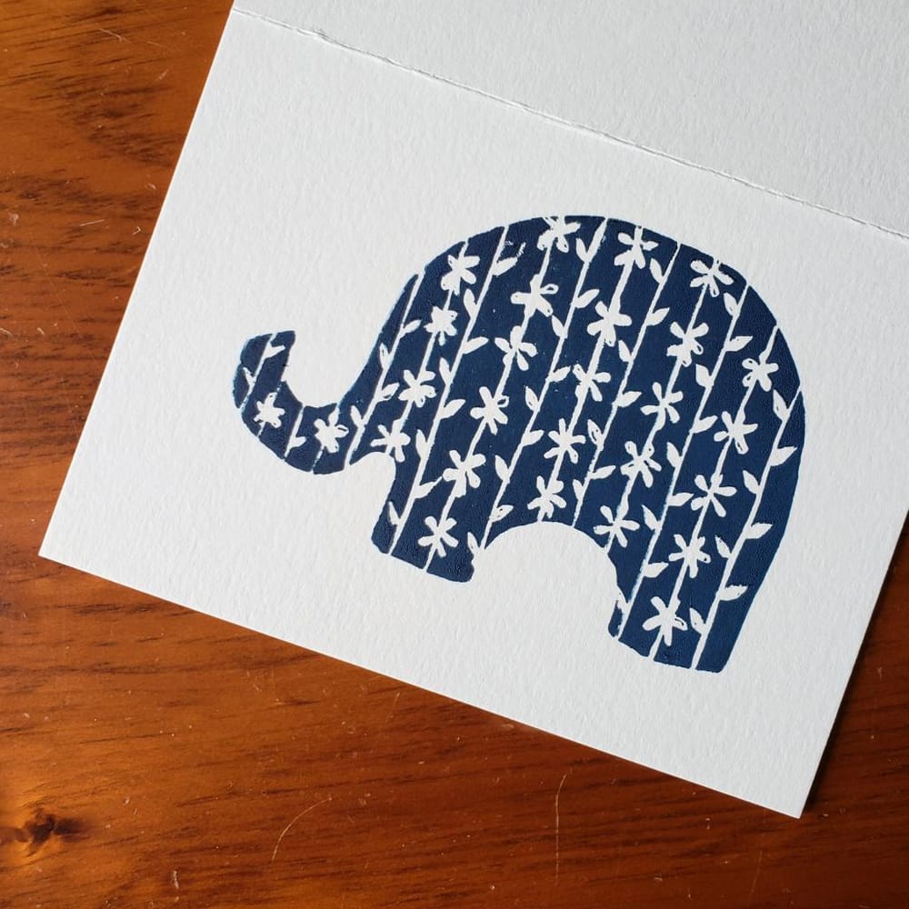 Elephant Lino Print - image 2 - student project