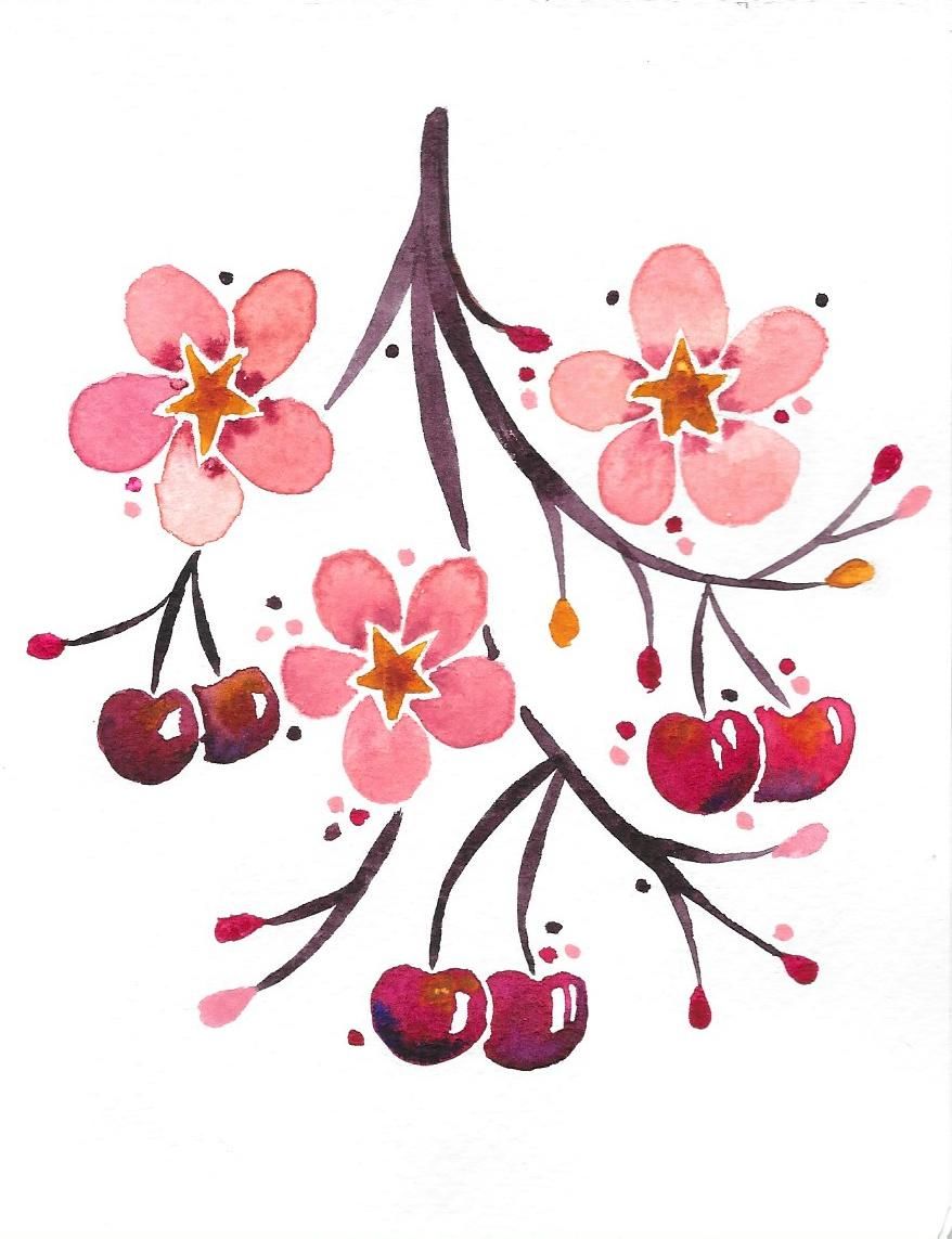 Watercolor Fruits and Florals - image 3 - student project