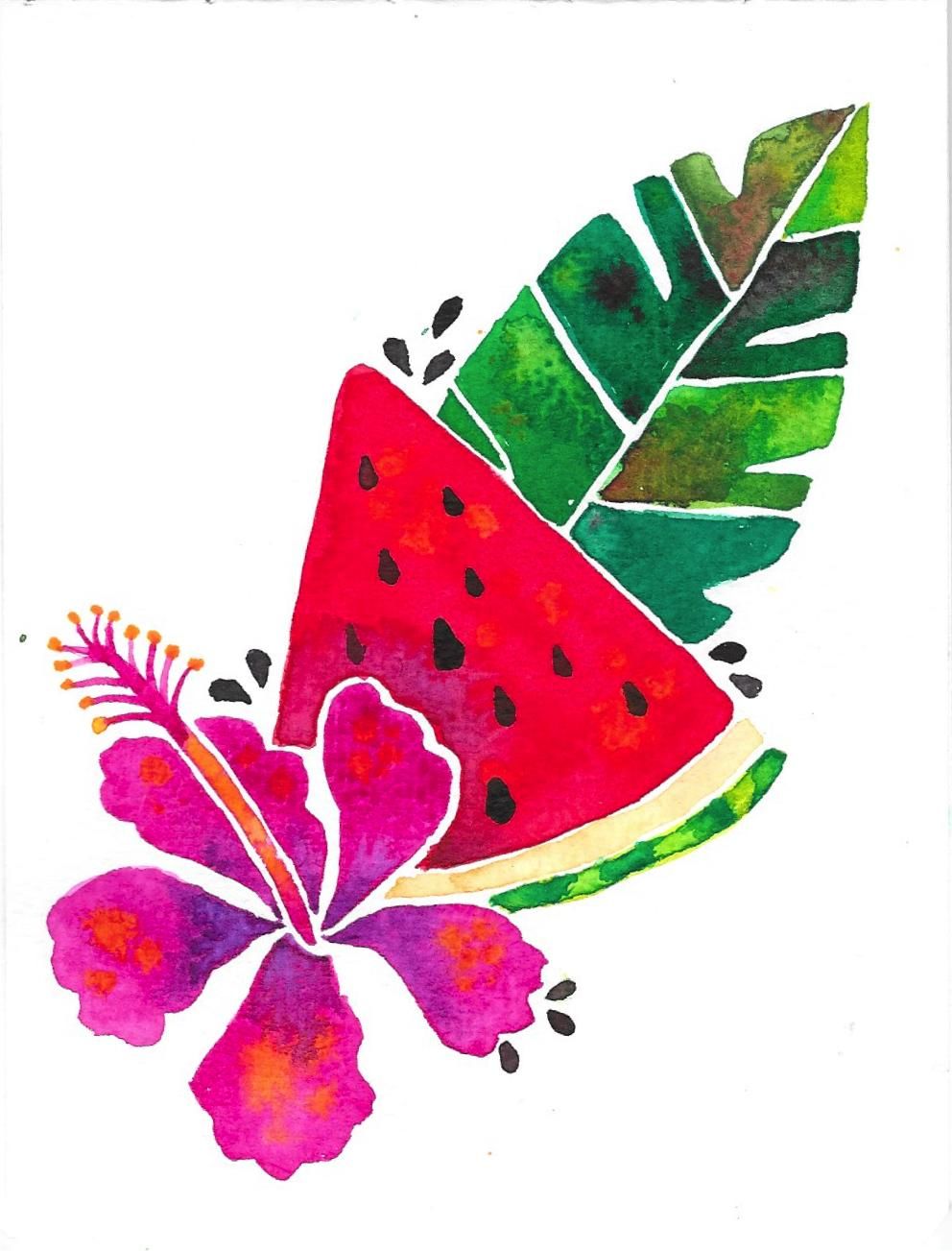 Watercolor Fruits and Florals - image 1 - student project
