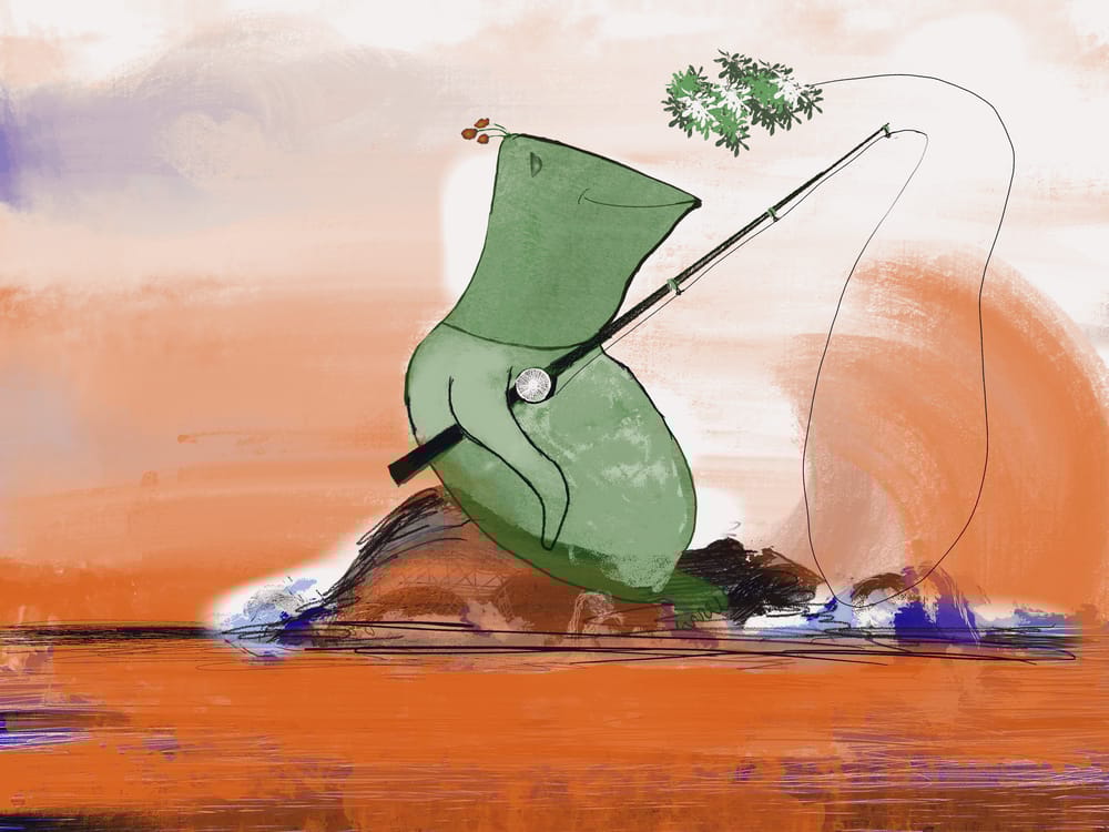 Mr Frog Boss catching leaves - image 1 - student project
