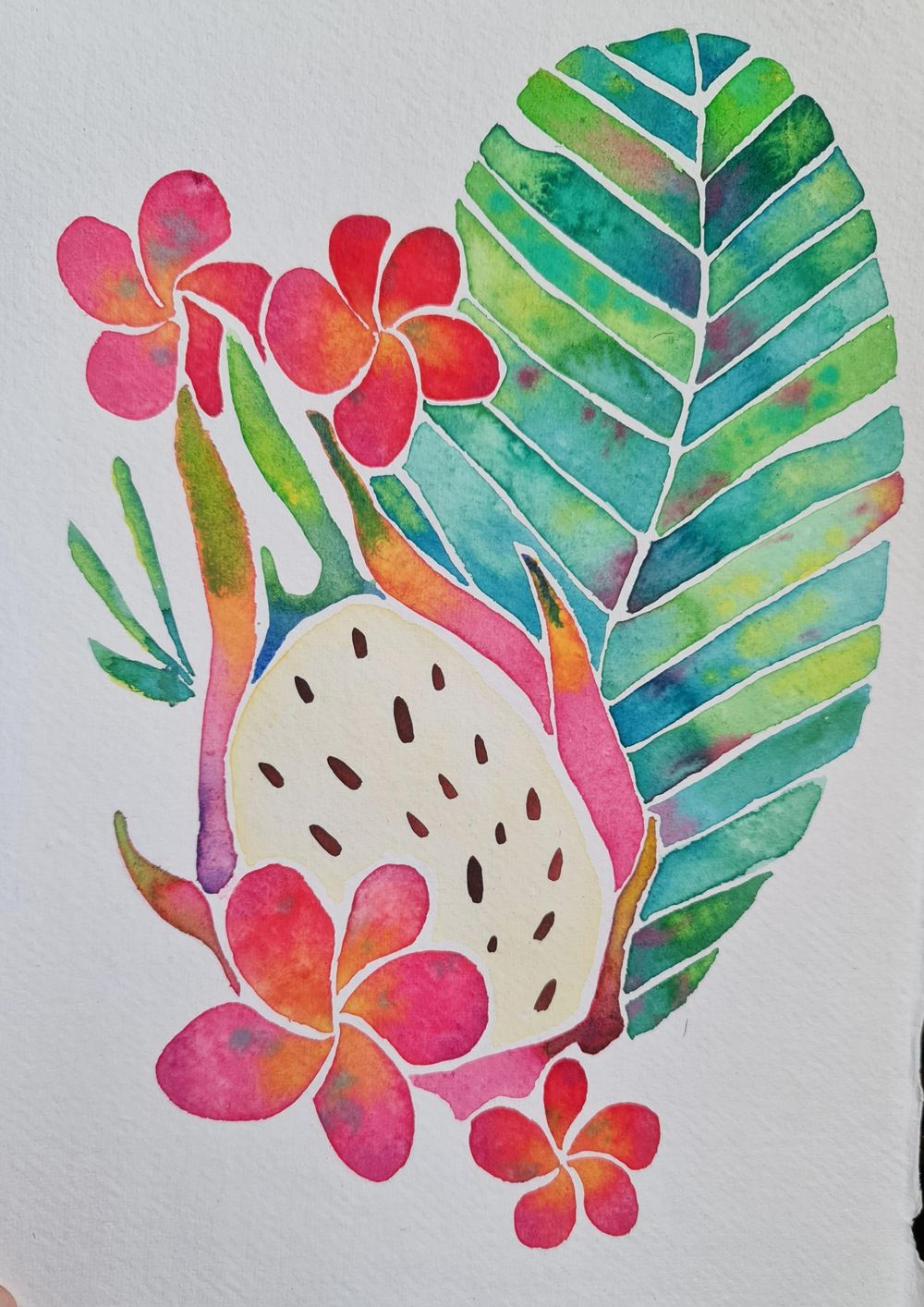 Watercolour fruit and flowers - image 1 - student project