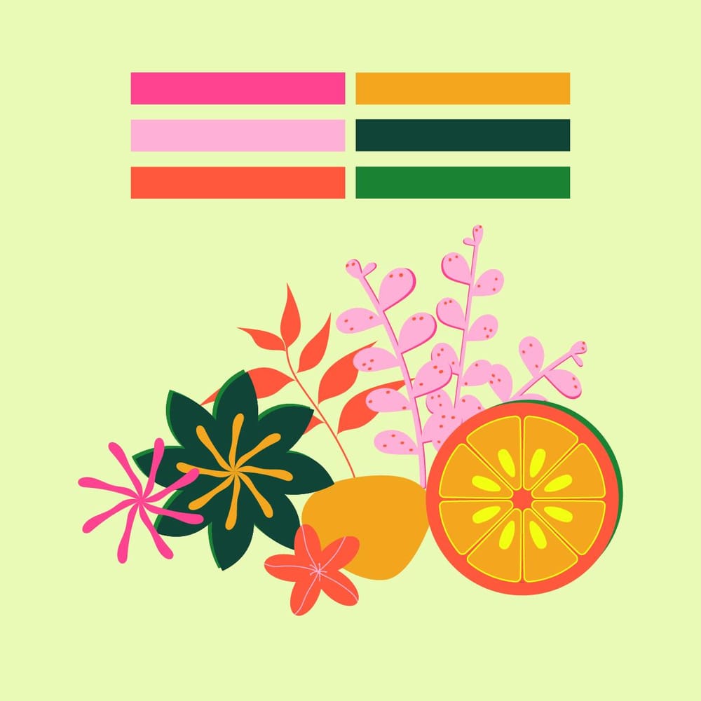 Tropical Flora Pattern - image 2 - student project
