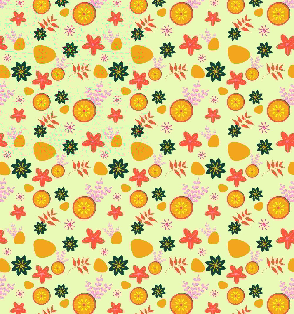 Tropical Flora Pattern - image 3 - student project