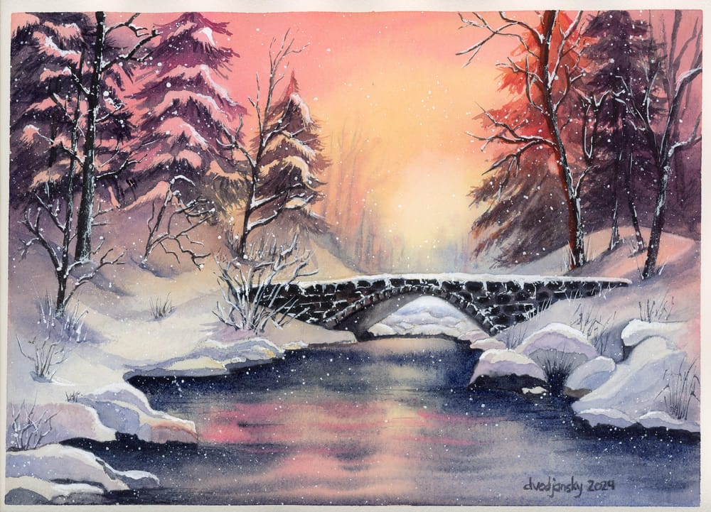 Winter Bridge~Capturing Winter’s Glow - image 1 - student project